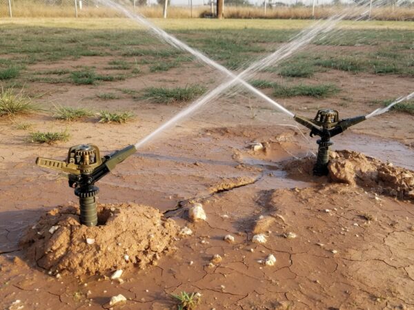 Hunter and Rain Bird Rotors on Deer Park Clay