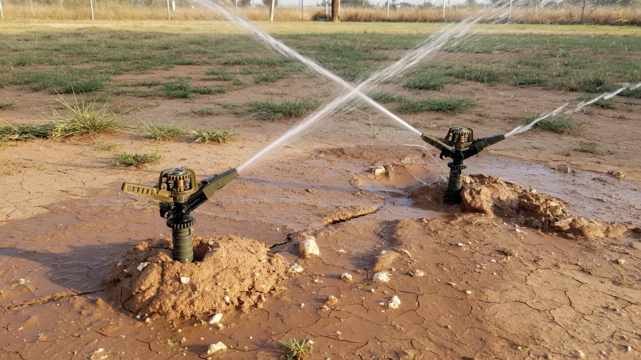 Hunter and Rain Bird Rotors on Deer Park Clay