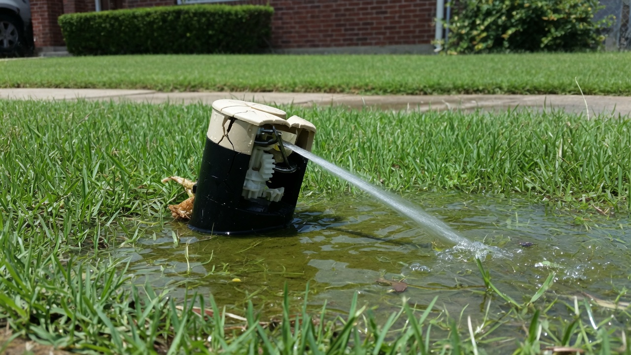 Why Sprinkler Heads Leak on Deer Park Lawns